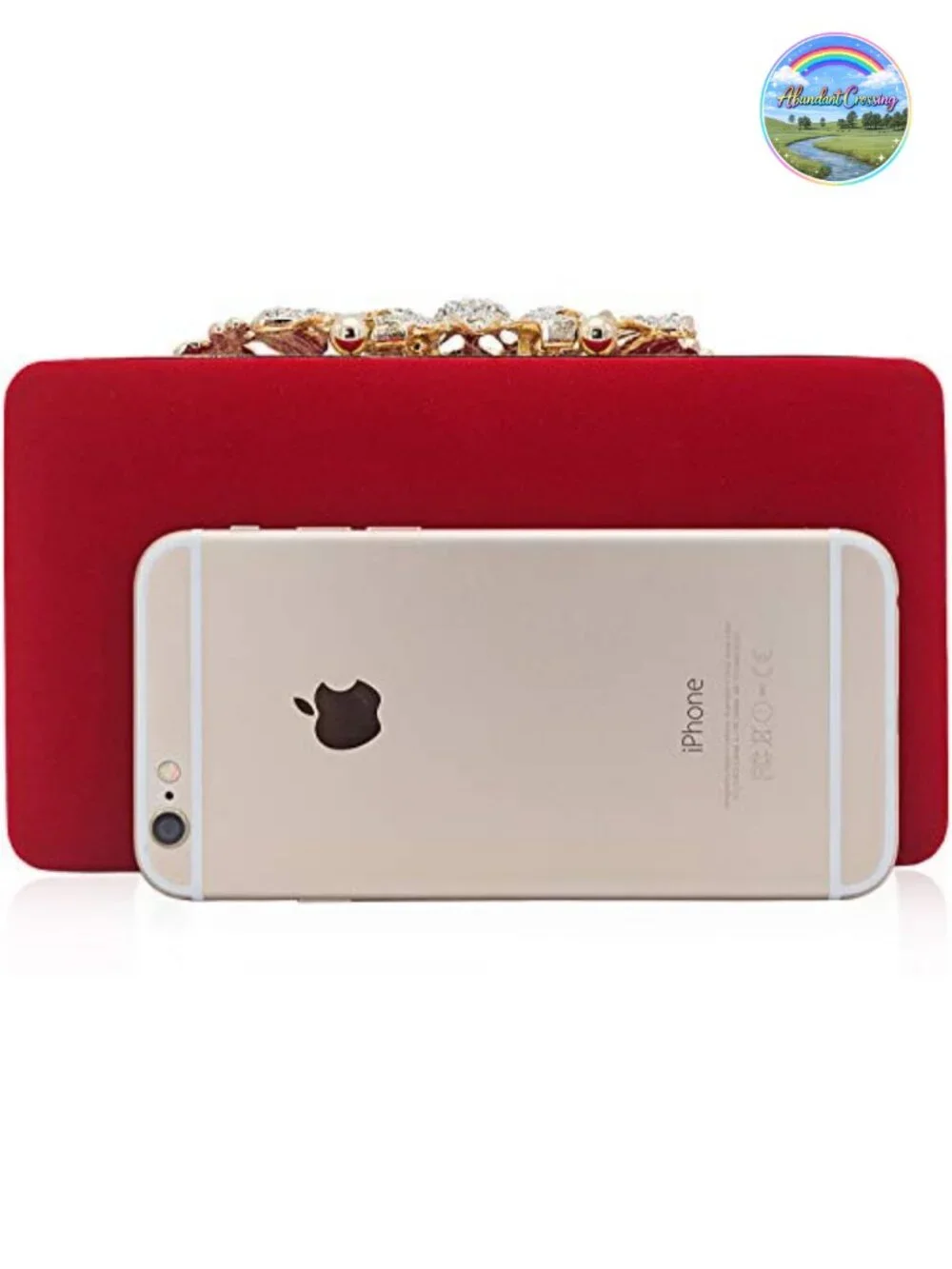 Velvet Evening Clutch with Flower Closure Rhinestone Crystal Bag